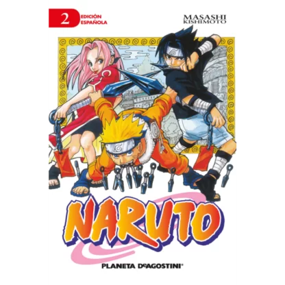 Naruto nº 02, Naruto, Sasuke y Sakura, que han logrado superar la prueba del maestro Kakashi, para convertirse en ninjas de grado inferior.