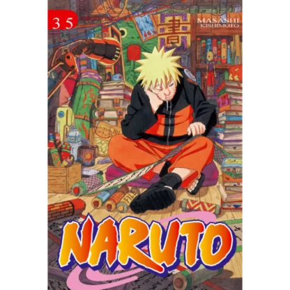 Naruto nº 35, "Entonces, tendré que ser aún más fuerte". Con esas palabras, y tras comprobar la increíble diferencia entre su poder y el de Sasuke...