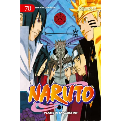 Naruto nº 70, Madara una vez ha obtenido el poder de Rikudô tras capturar a todos los bijû, Gai abre la última de las ocho pueras.